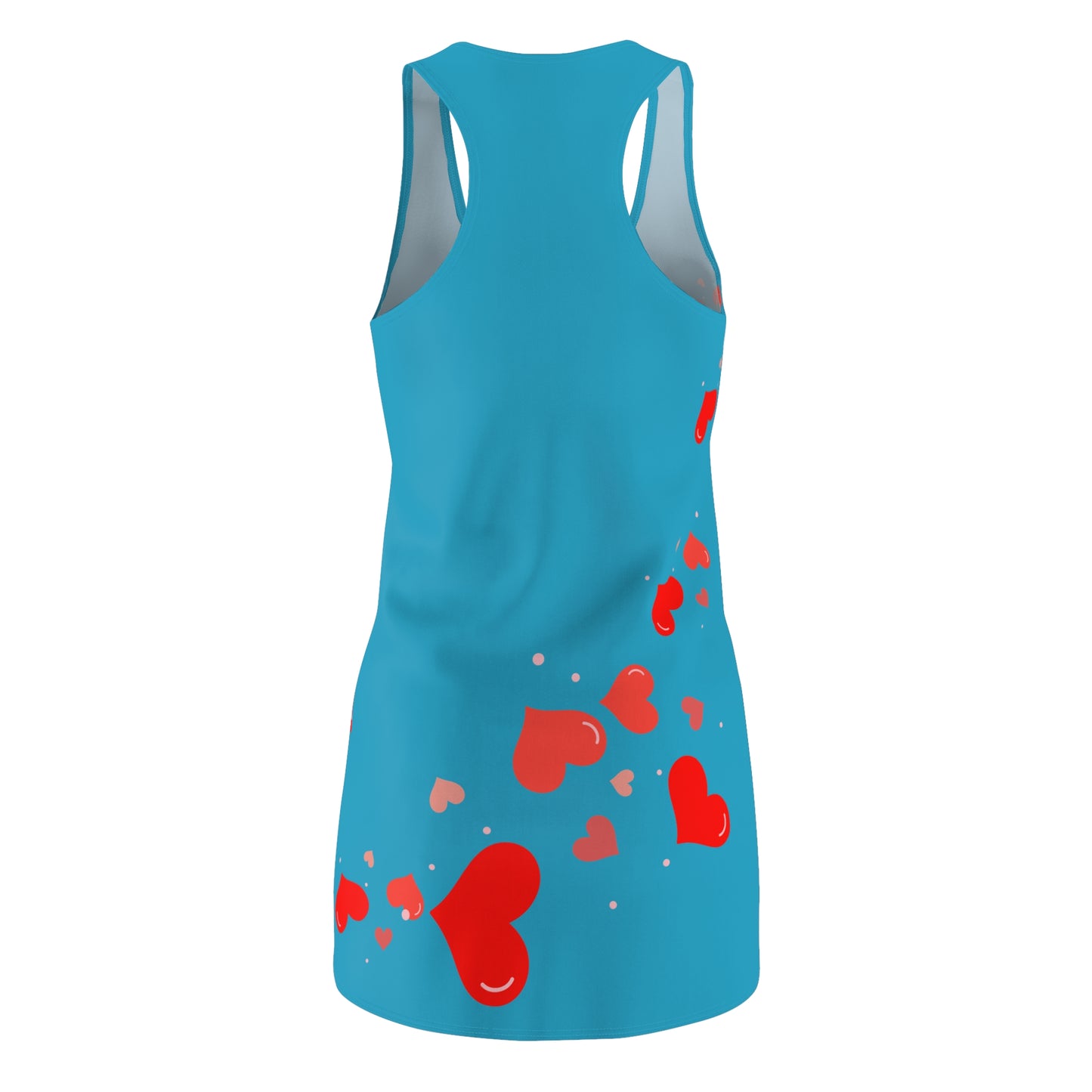 Türkis Herz Racerback Kleid – Elegantes Valentinstag Outfit