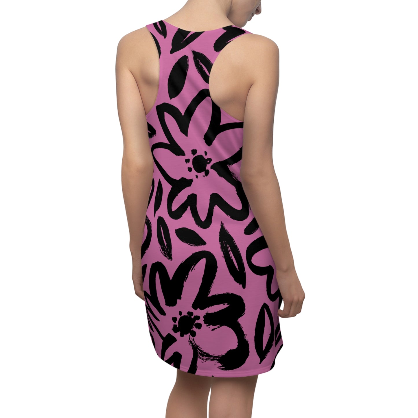 Racerback Kleid Damen Blumenmuster – Sommerkleid Strandkleid