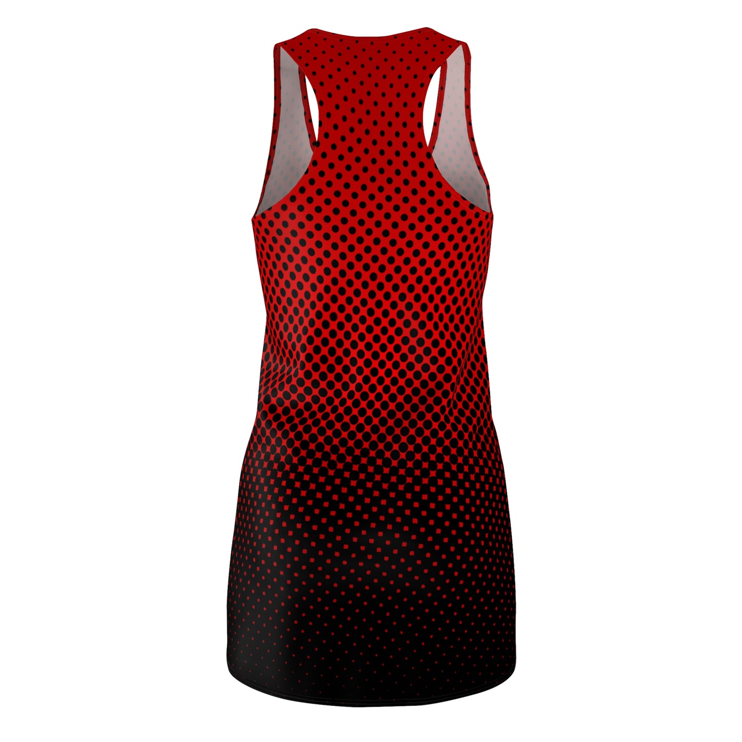 Racerback Damen Kleid Rot Modernes Muster Ärmellos Sommerlook