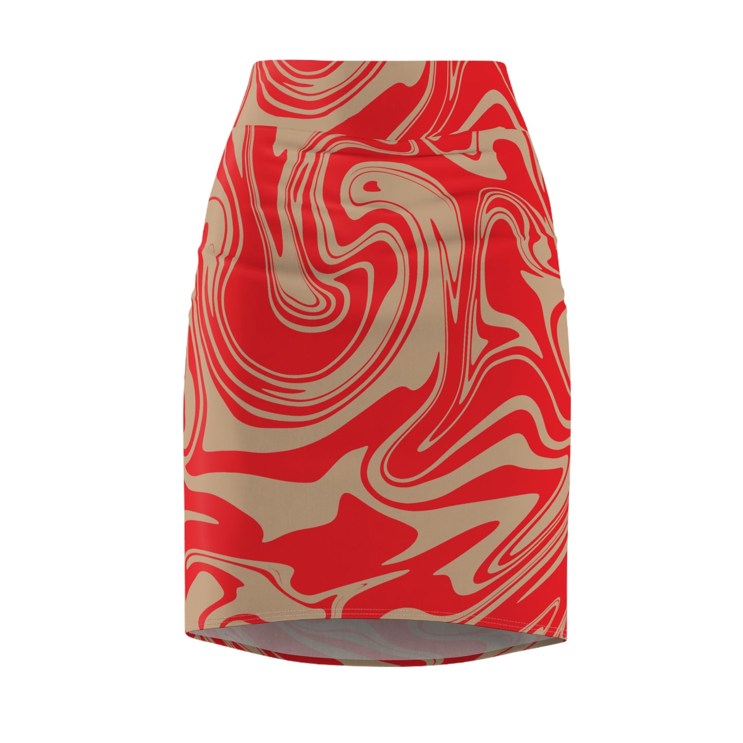 Damen Rock Marmor Print Bleistift Elegant Business Casual