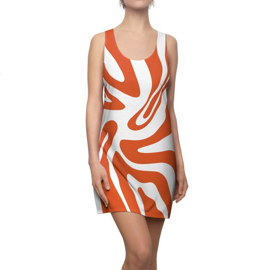 Damen Kleid Swirl Muster Racerback Sommer Bohemian Beach