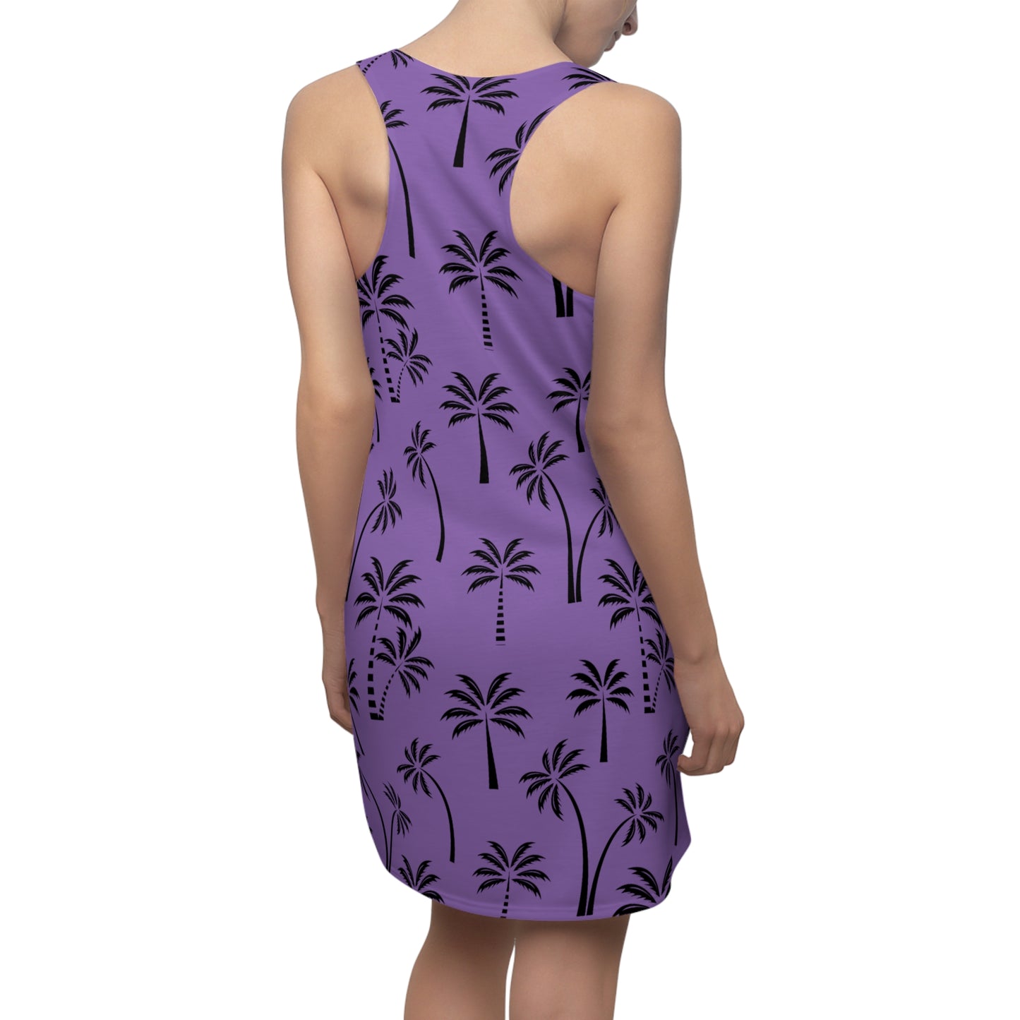 Lila Palmen Racerback Kleid – Leichtes Sommerkleid