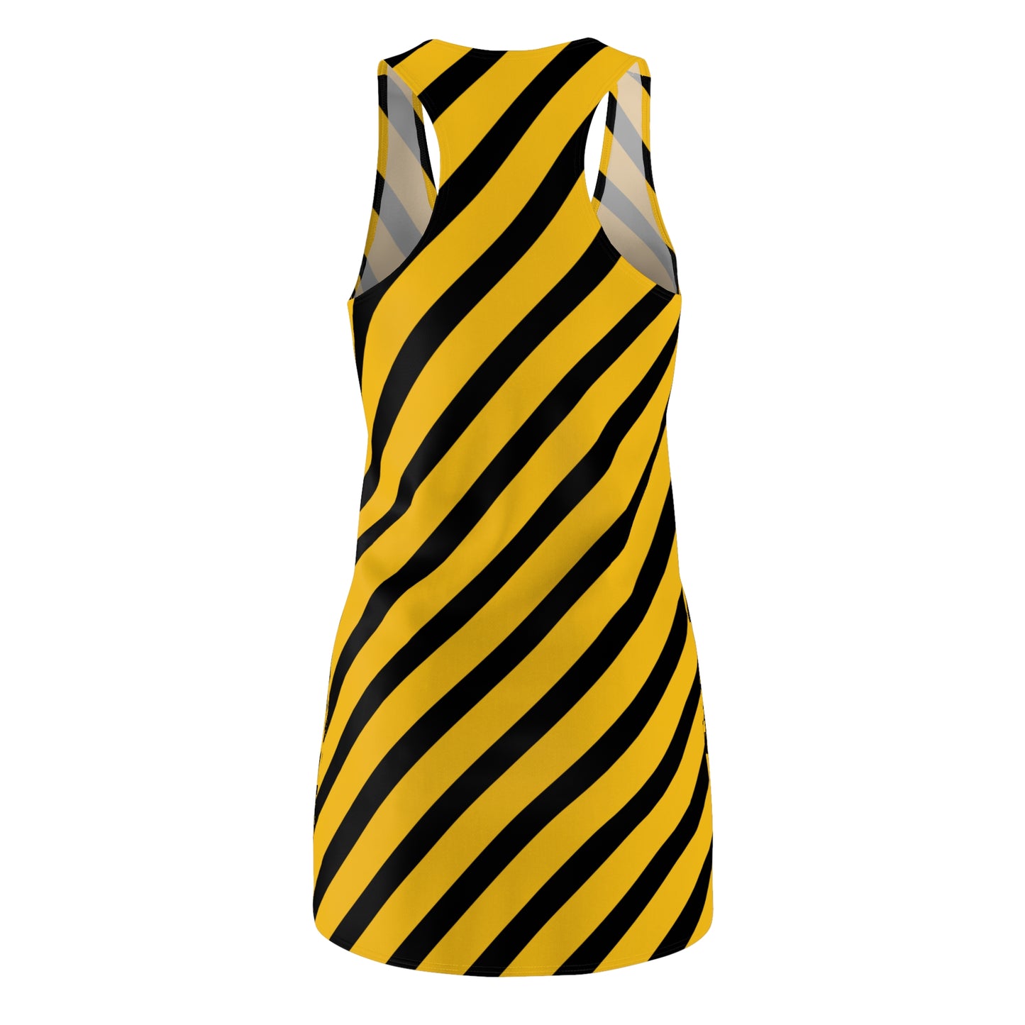 Streifen Racerback Kleid – Schwarz Gelb Sommerkleid