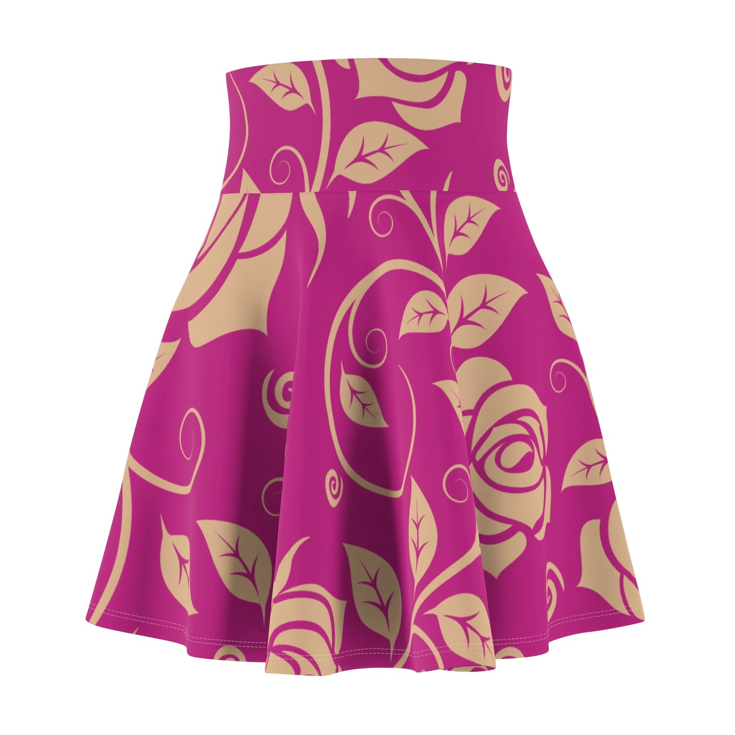 Pinker Damen Rock Floral Skater Elegant Frühling Sommer Casual