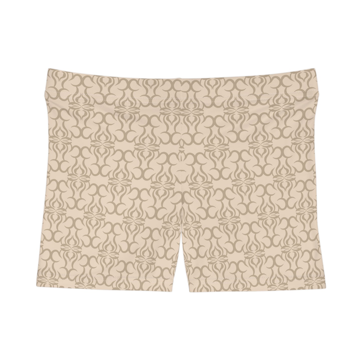 Damen Shorts Beige Muster Sport Freizeit Premium Activewear