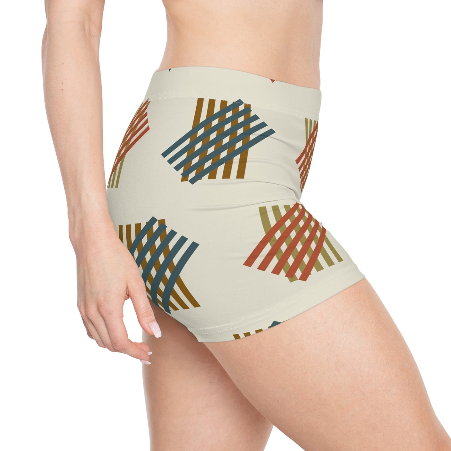 Damen Shorts Gemustert Sommer Essential Sport Strand Freizeit