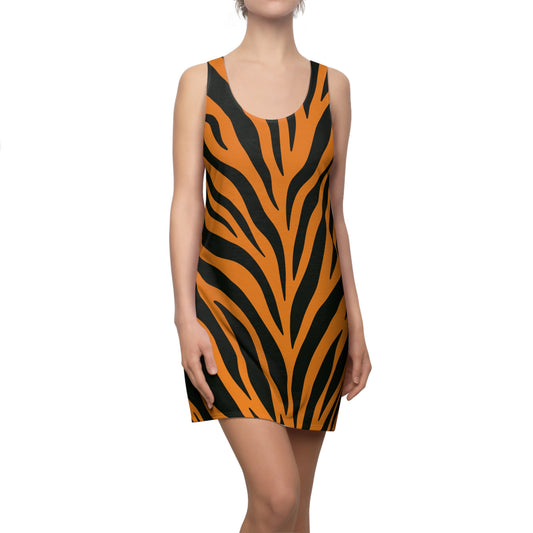 Tigerstreifen Racerback Kleid – Wildes Sommerkleid
