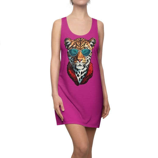 Pinkes Leopard Sonnenbrille Racerback Kleid – Cooles Sommerkleid