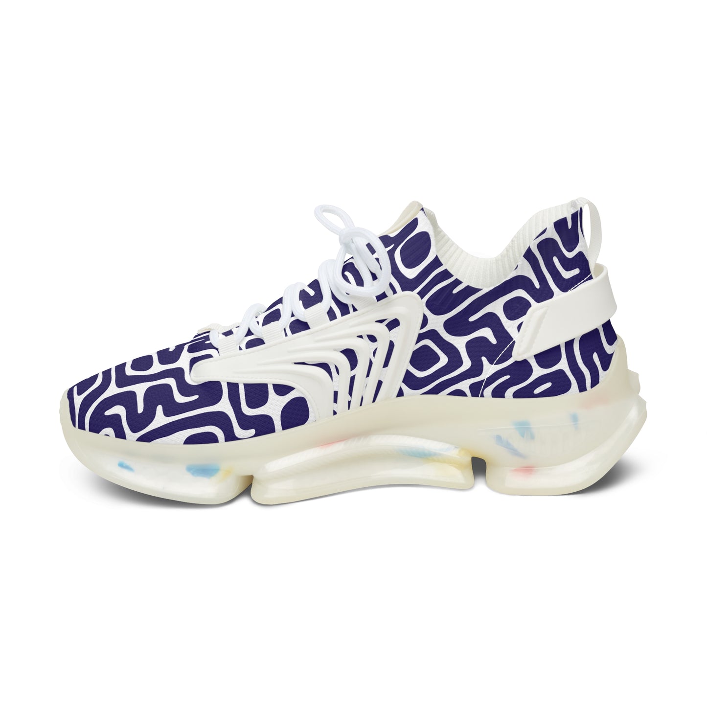 Damen Sneaker Blau Weiß Modern Design Atmungsaktiv