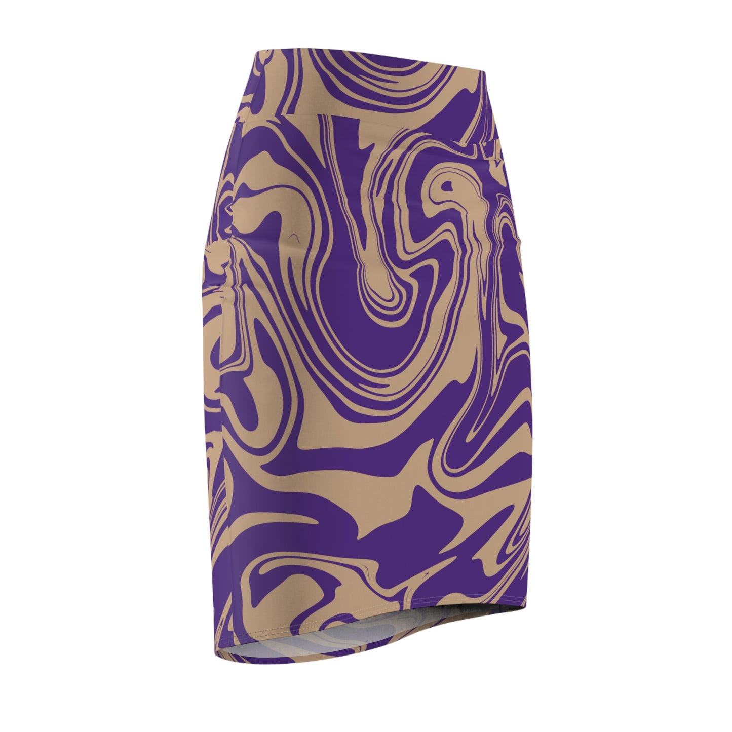 Damen Rock Marmor Print Bleistift Elegant Business Casual