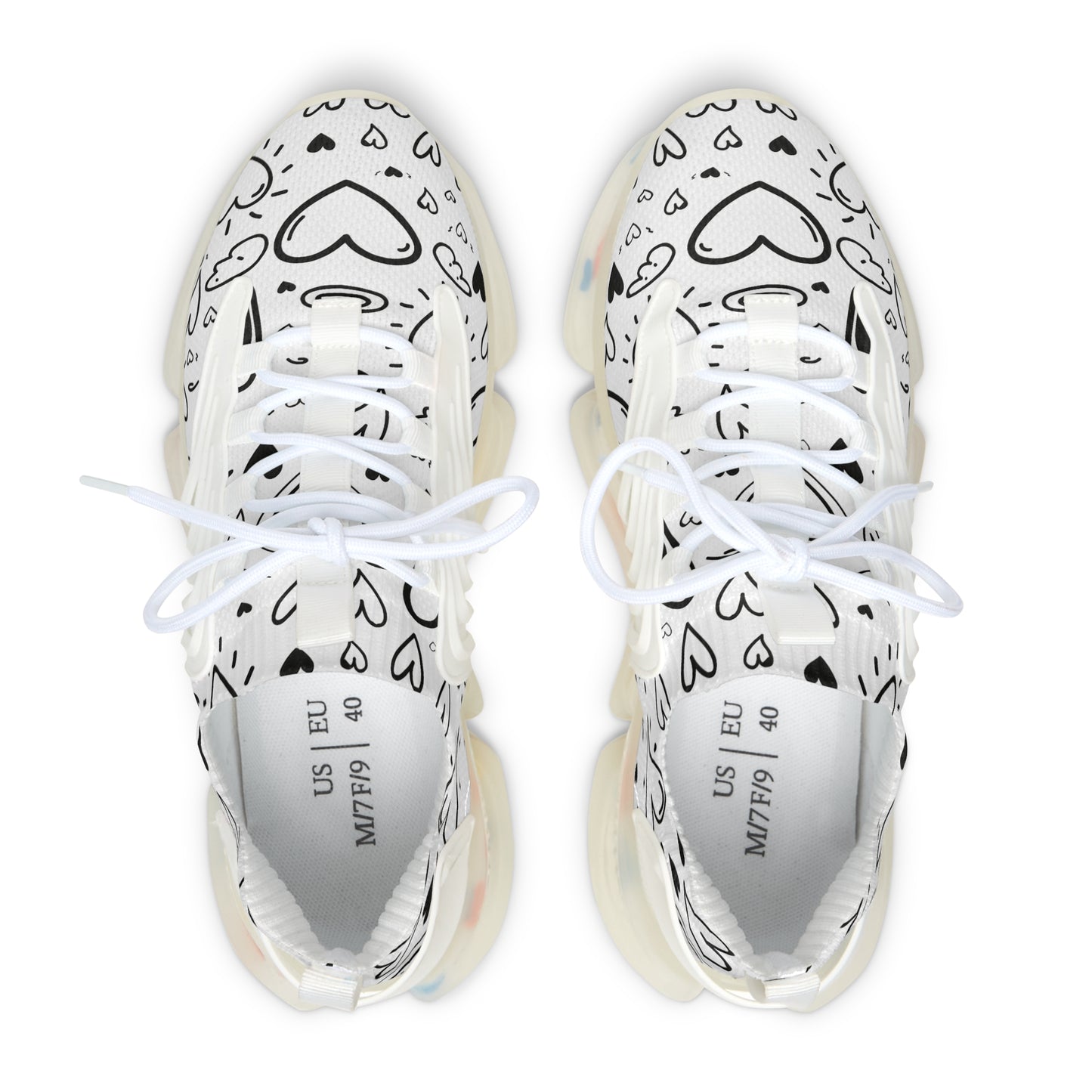 Damen Sneaker mit Herzmuster – Stylische Sportschuhe