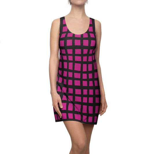 Pinkes Grid Racerback Kleid – Moderner Sommerlook