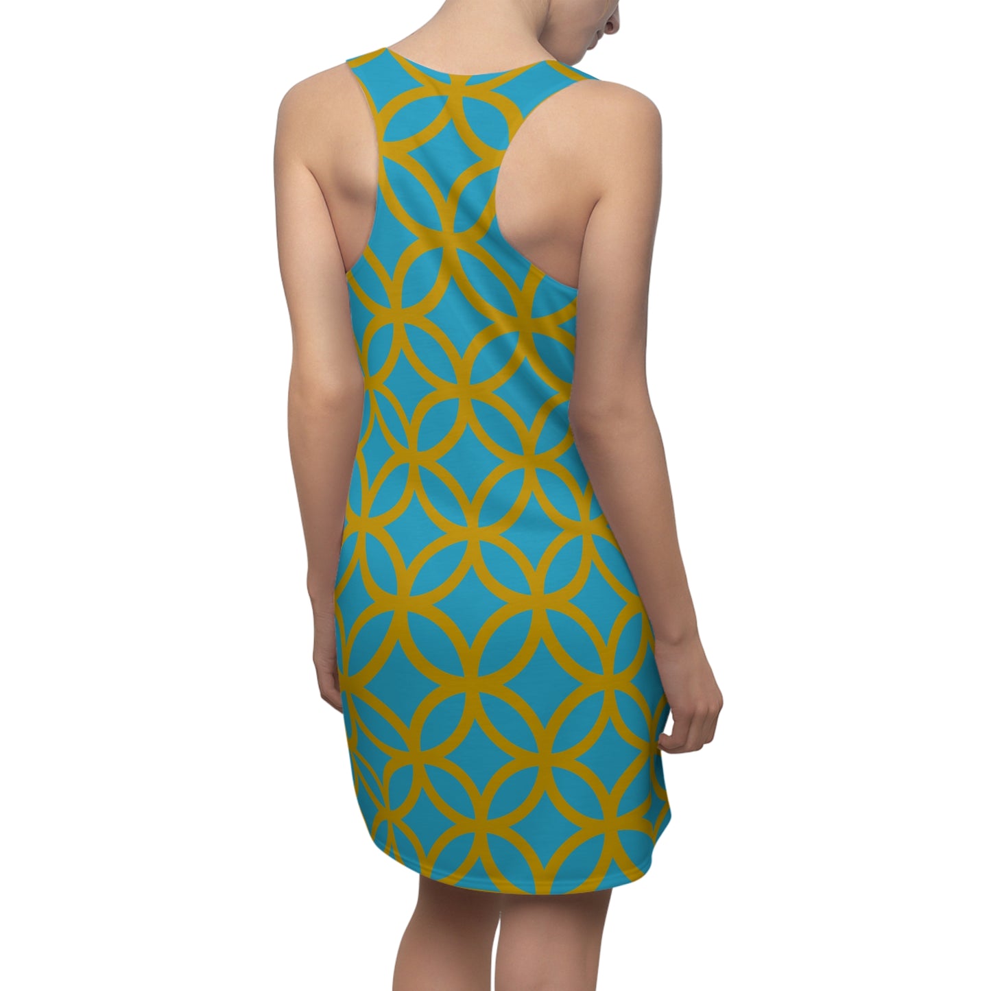 Luxury Racerback Dress mit Modern Circle Pattern Design