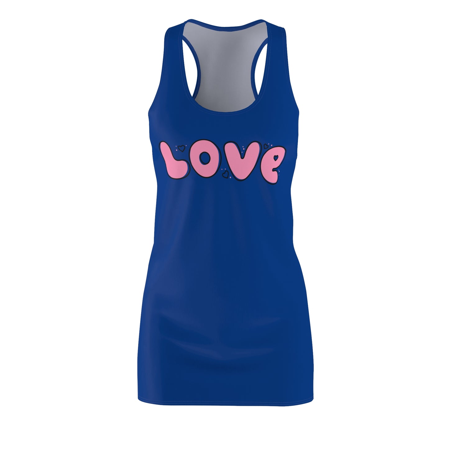 Love Pink Herz Racerback Kleid – Streetwear Damenmode in blau