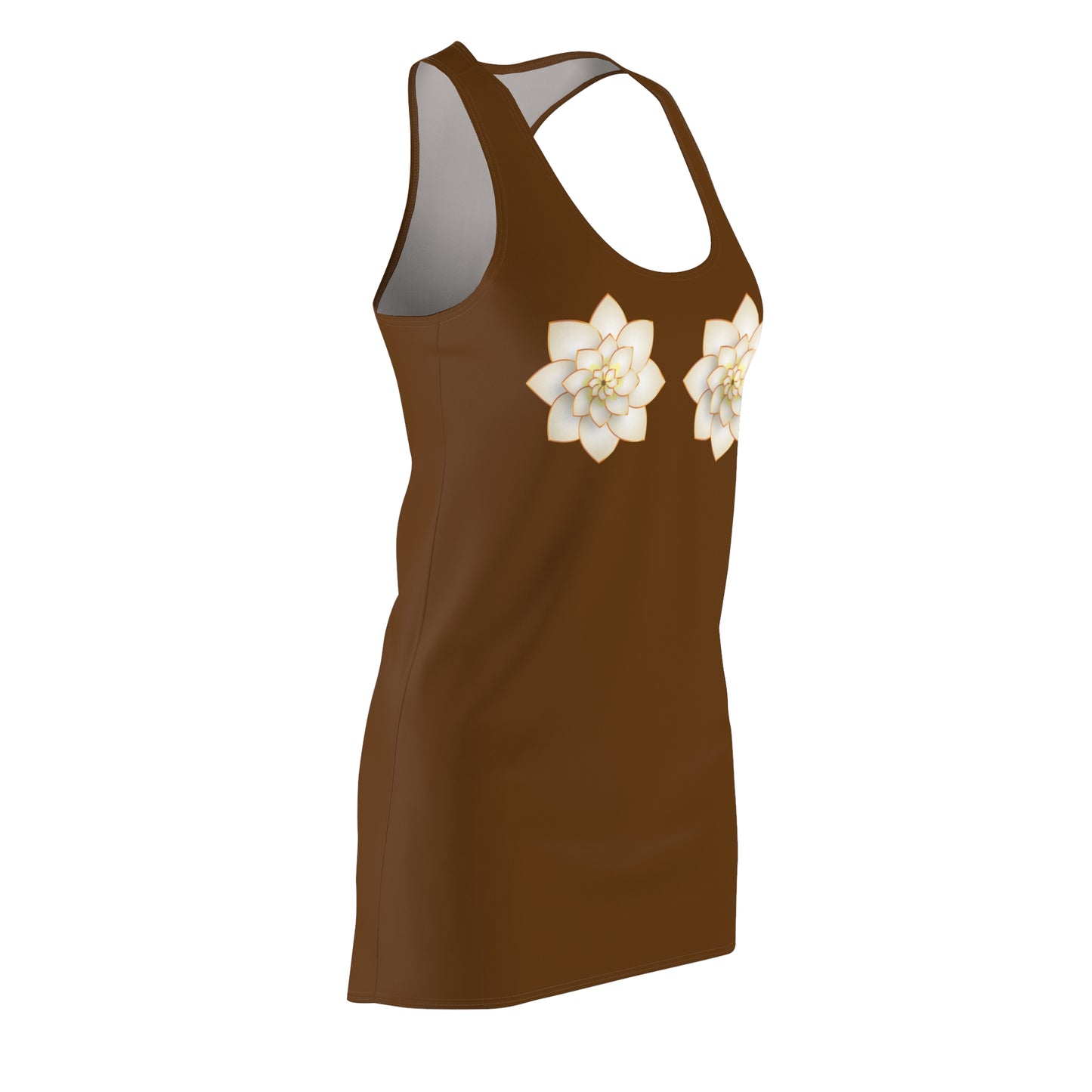Braunes Damen Kleid Lotus Racerback Sommer Elegant Alltag Events