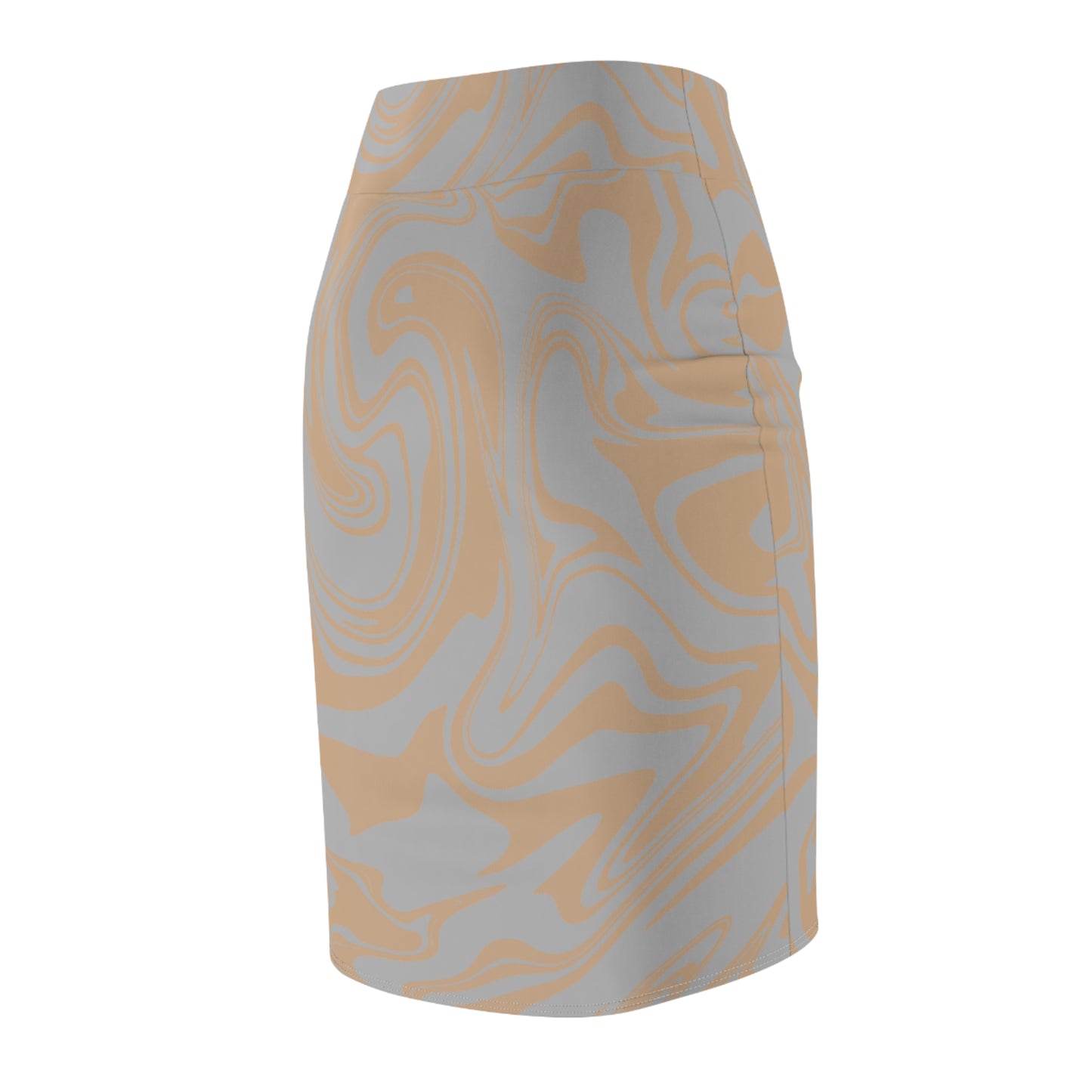 Damen Rock Marmor Print Bleistift Elegant Business Casual