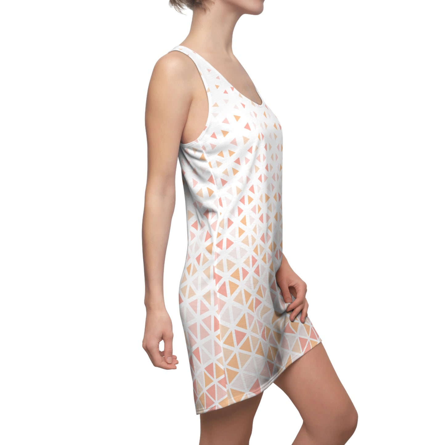 Buntes Dreieck Racerback Kleid – Trendige Sommer Damenmode