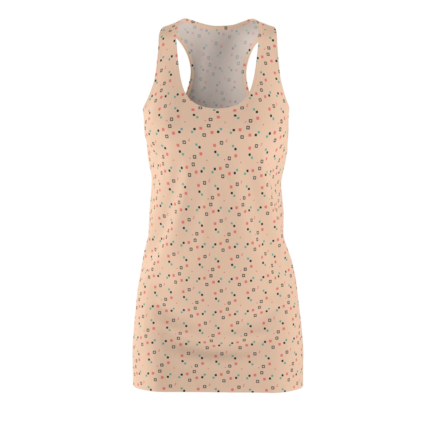 Bunt Mini Muster Racerback Kleid – Leichtes Sommerkleid