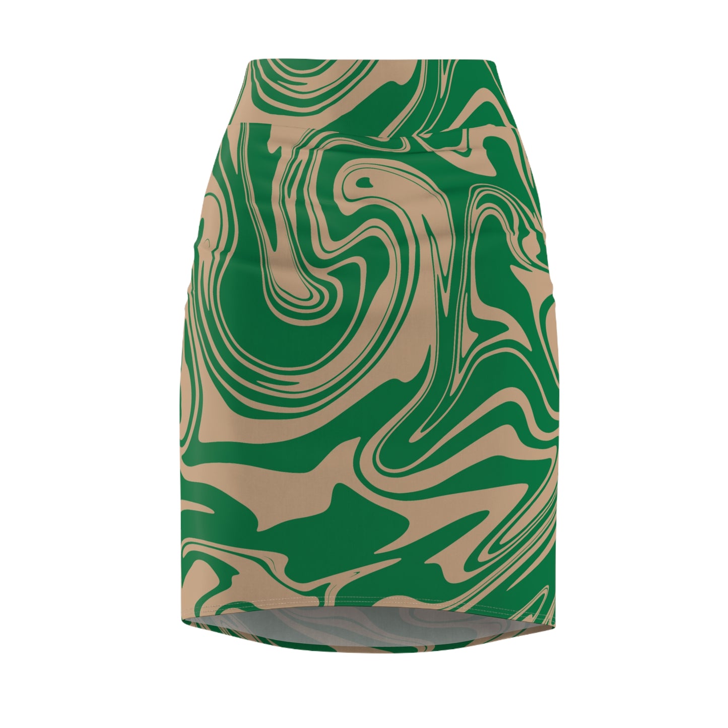 Damen Rock Marmor Print Bleistift Elegant Business Casual