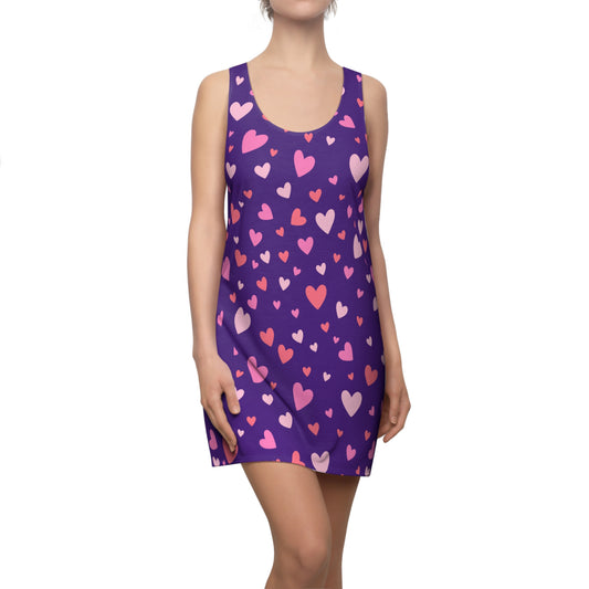 Pink Herz Racerback Kleid – Verspieltes Sommerkleid in Lila