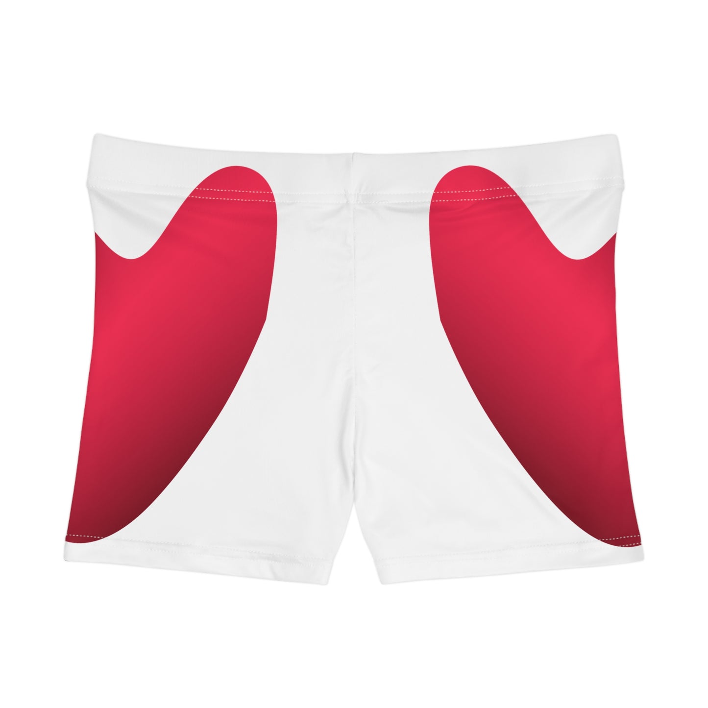 Damen Shorts Rot Herzmuster Sommermode Activewear Geschenkidee