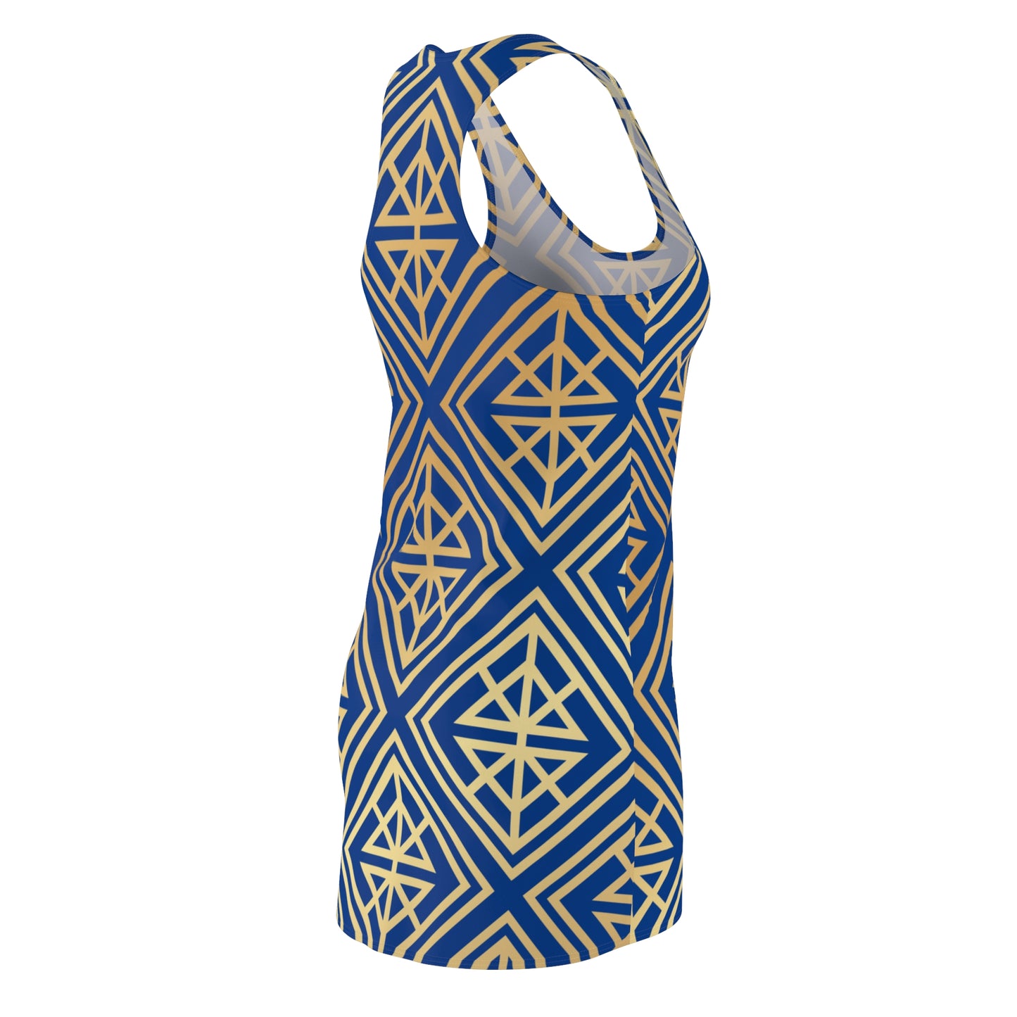 Luxury Racerback Dress mit Geometric Gold Line Muster Mavi