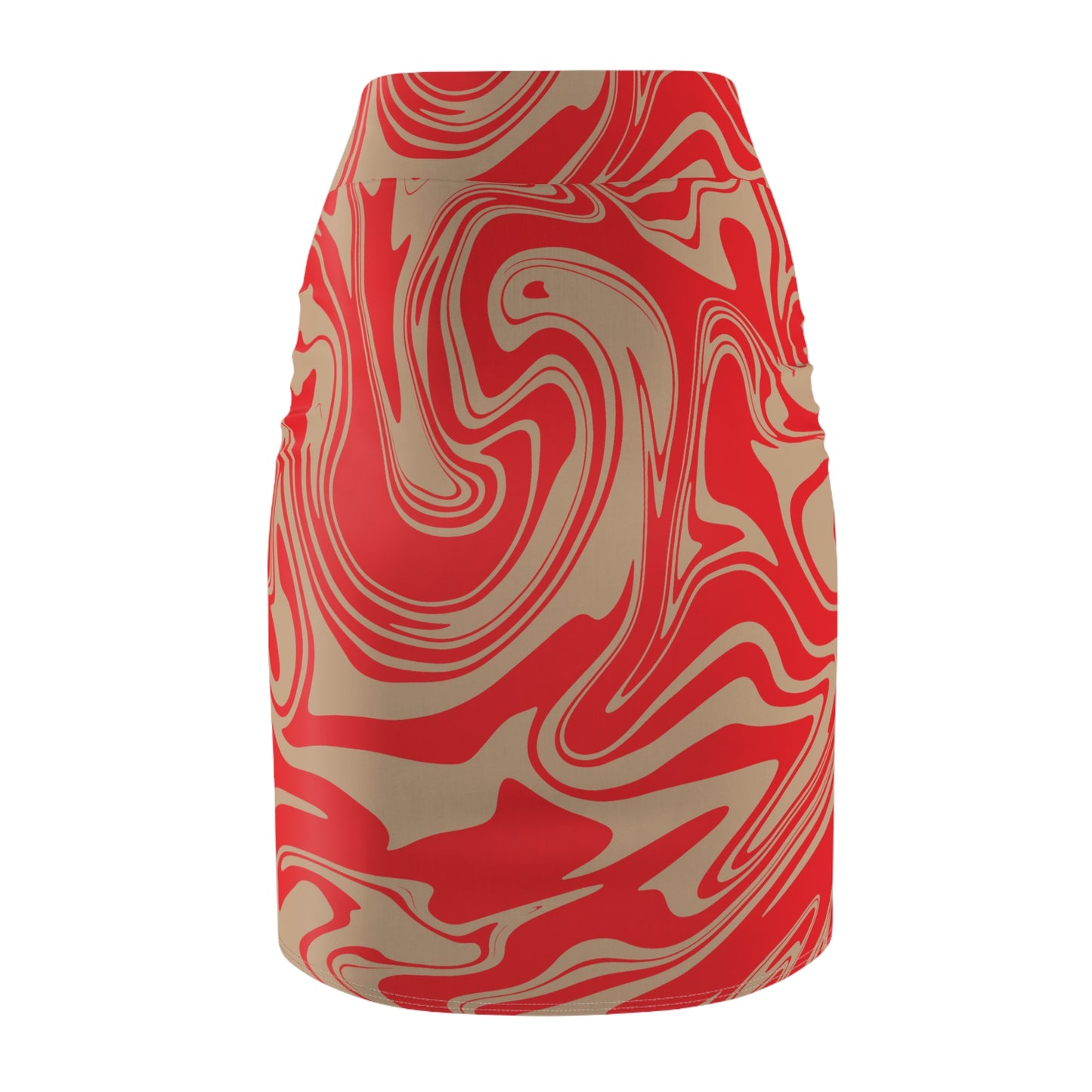 Damen Rock Marmor Print Bleistift Elegant Business Casual