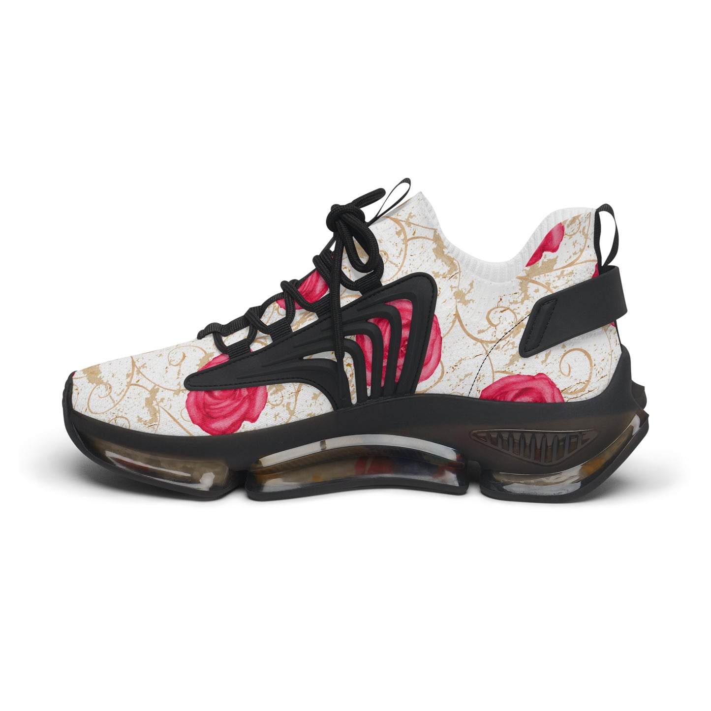 Damen Sneaker mit Rosenmuster – Stylische Sportschuhe