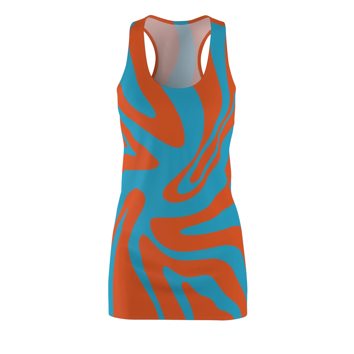 Türkises Damen Kleid Swirl Muster Racerback Sommer Bohemian Beach
