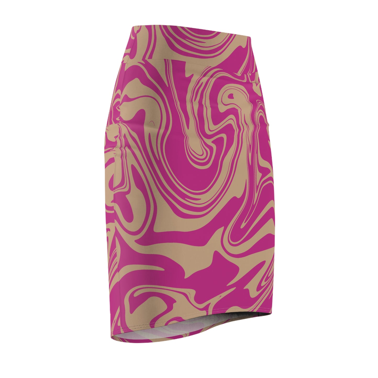 Damen Rock Marmor Print Bleistift Elegant Business Casual