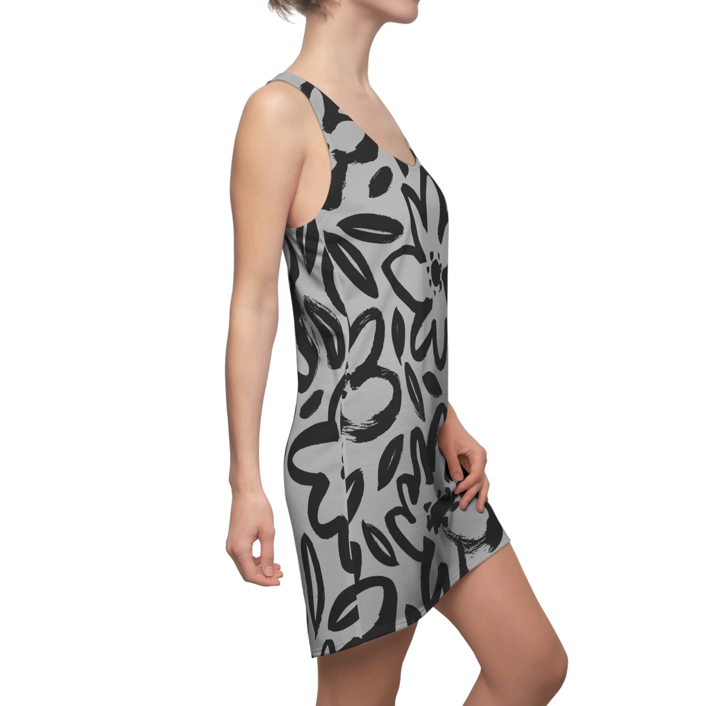 Racerback Kleid Damen Blumenmuster – Sommerkleid Strandkleid