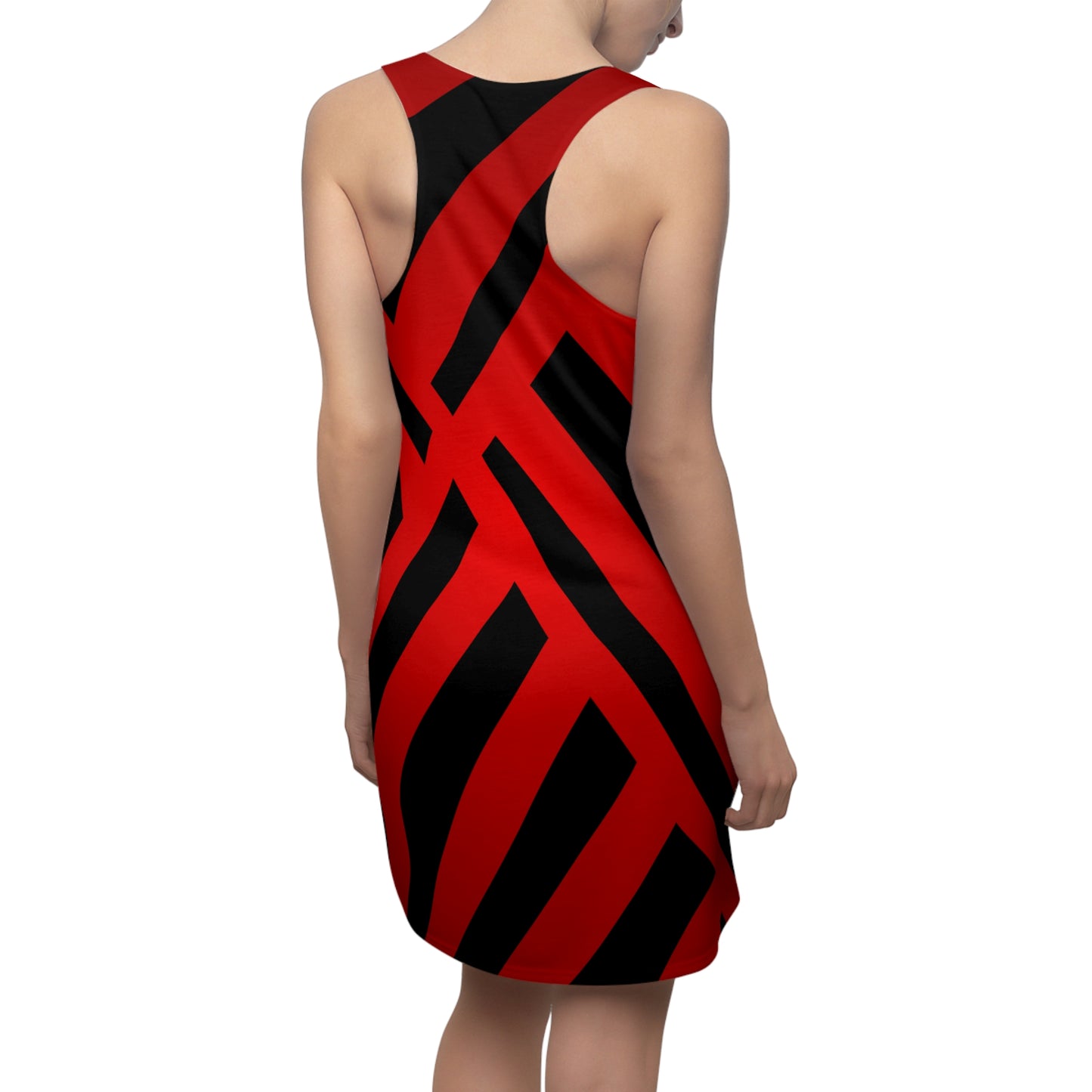 Racerback Damen Kleid Rot Farbverlauf Muster Racerback Sommer Party