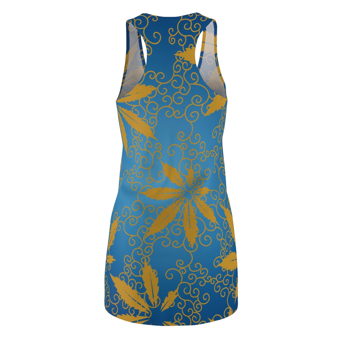 Sommerkleid Damen Racerback – Marihuana Print Party Outfit Freizeitkleid
