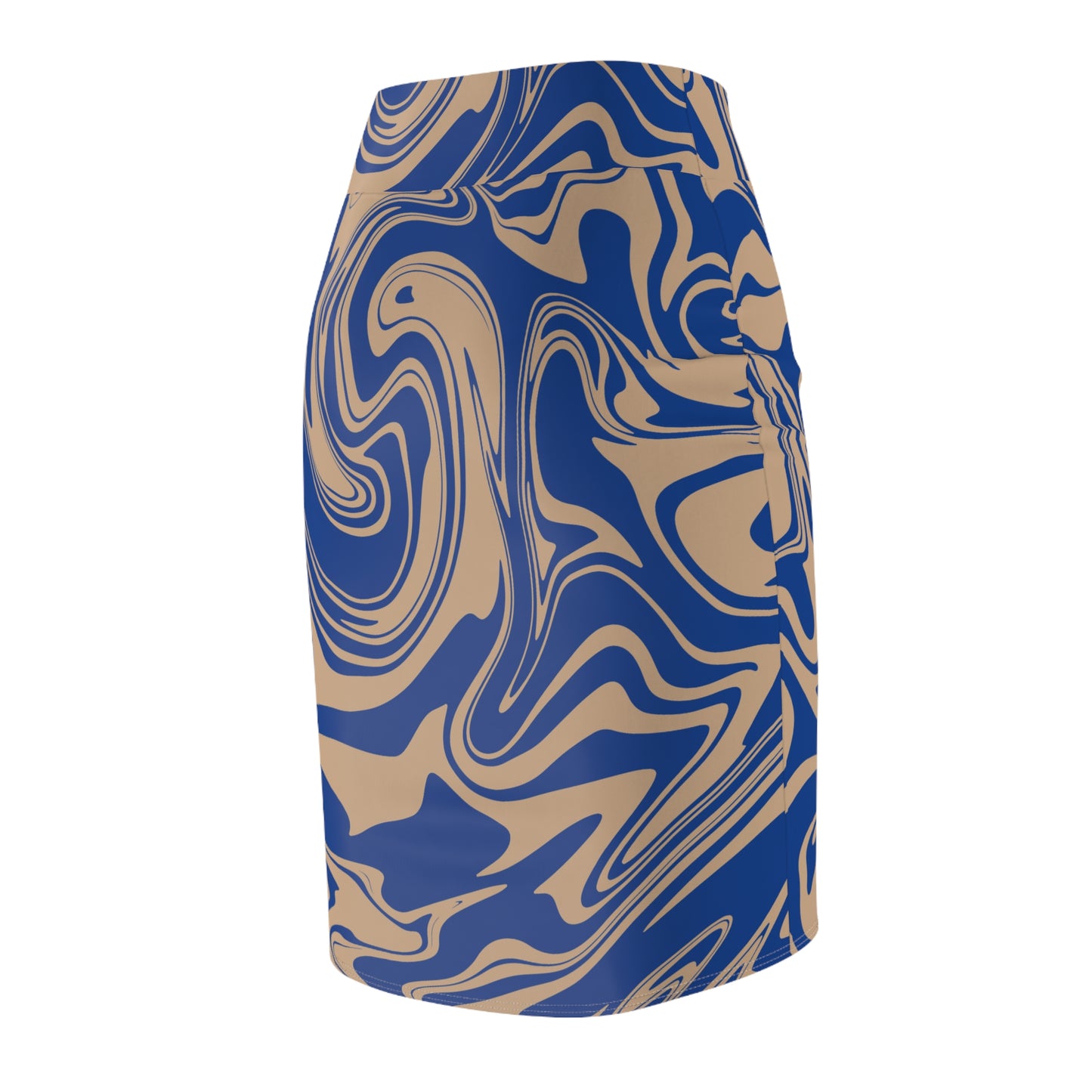 Damen Rock Marmor Print Bleistift Elegant Business Casual