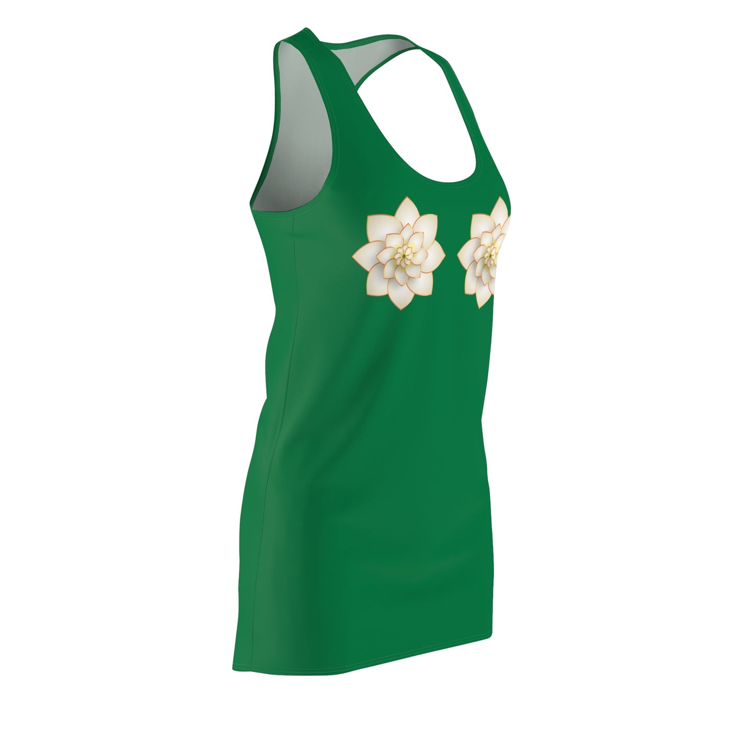 Dunkelgrünes Damen Kleid Lotus Racerback Sommer Elegant Alltag Events