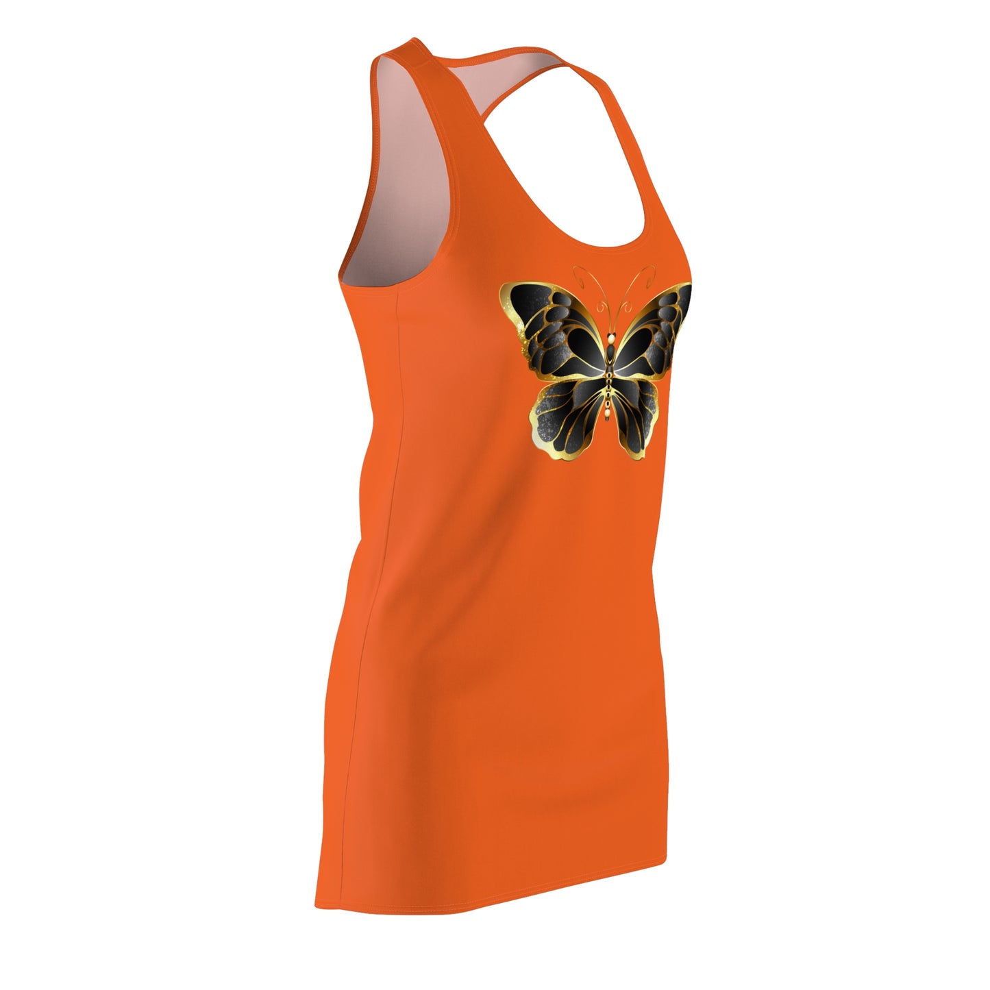 Orange Schmetterling Racerback Kleid Sommerkleid