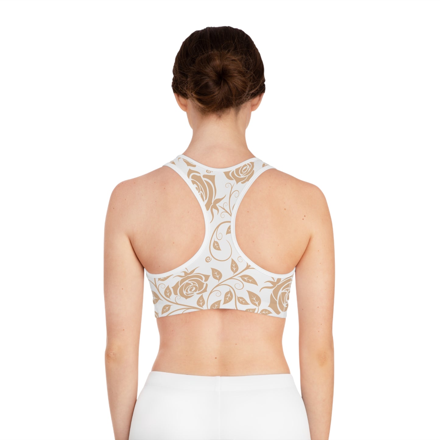 Damen Sport BH Blumenmuster Elegant Fitness Yoga Freizeit