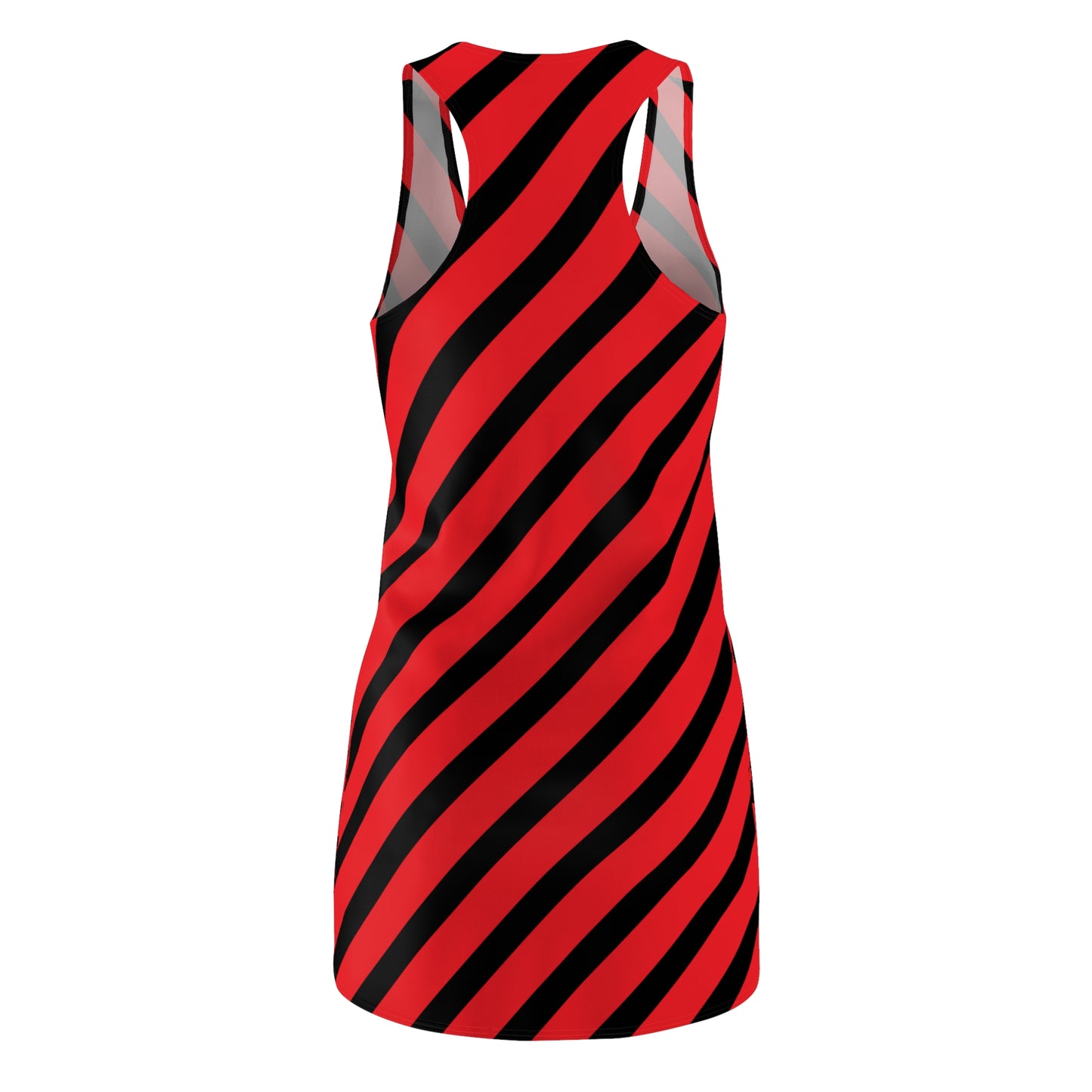 Streifen Racerback Kleid – Schwarz Rot Sommerkleid