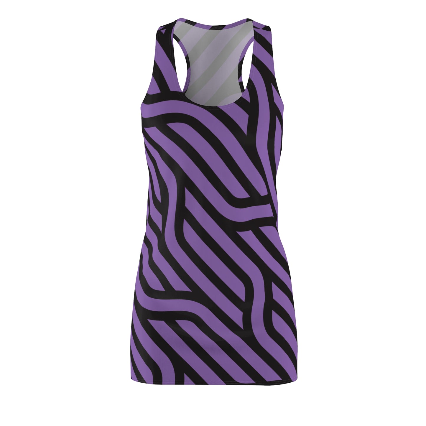Schwarz Lila Streifen Racerback Kleid – Modernes Sommerkleid