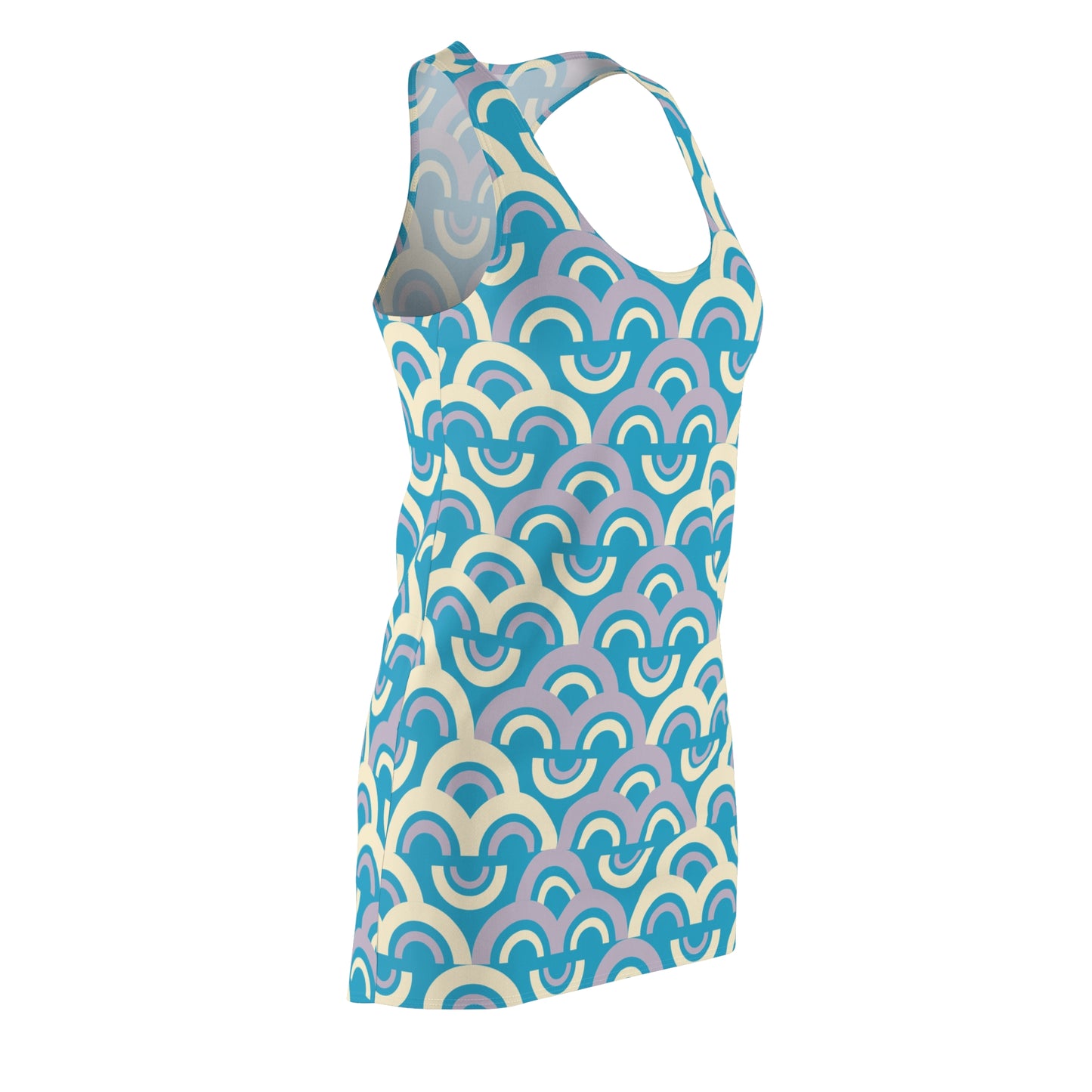 Damen Racerback Kleid Pastell Bogenmuster Bequemes Freizeitkleid