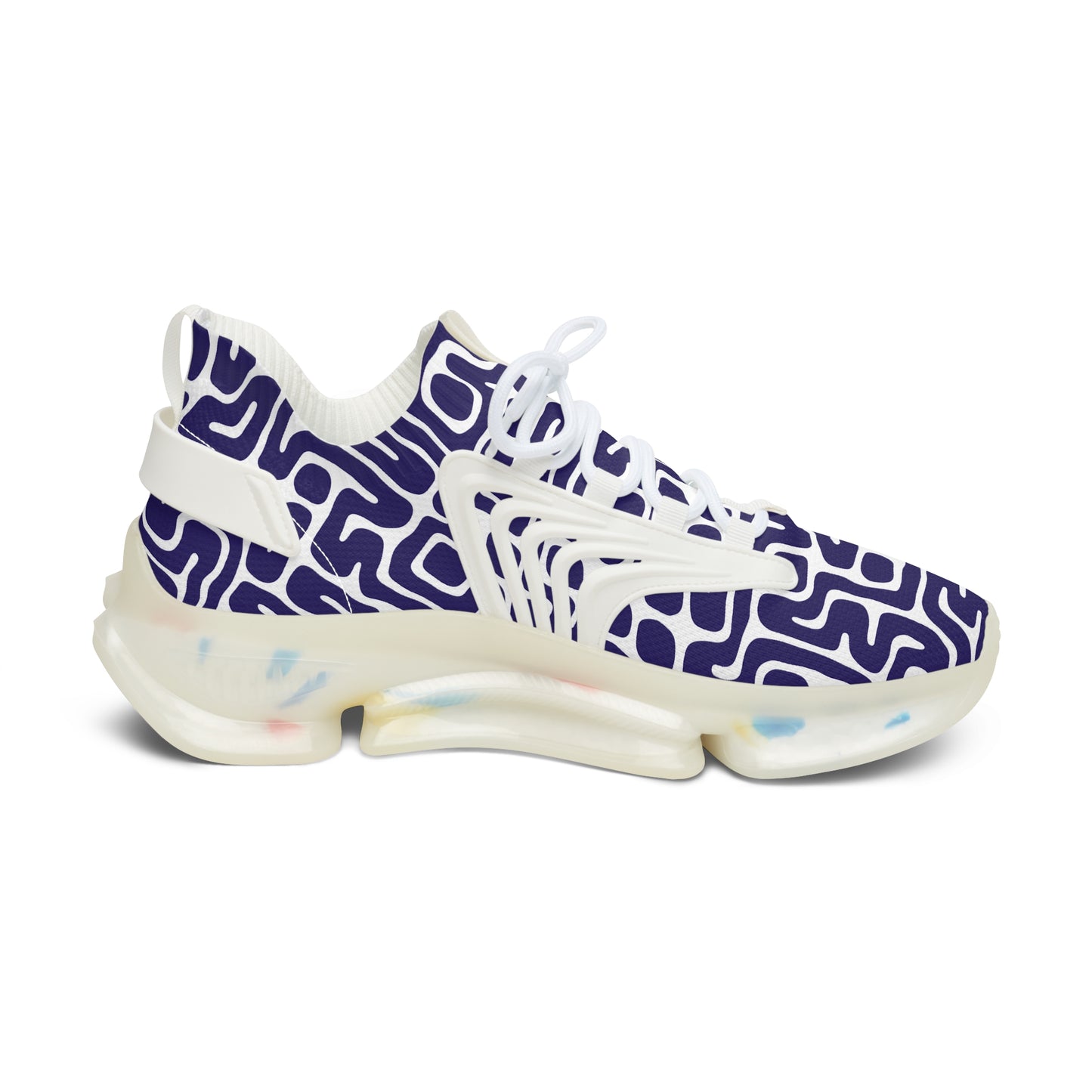 Damen Sneaker Blau Weiß Modern Design Atmungsaktiv