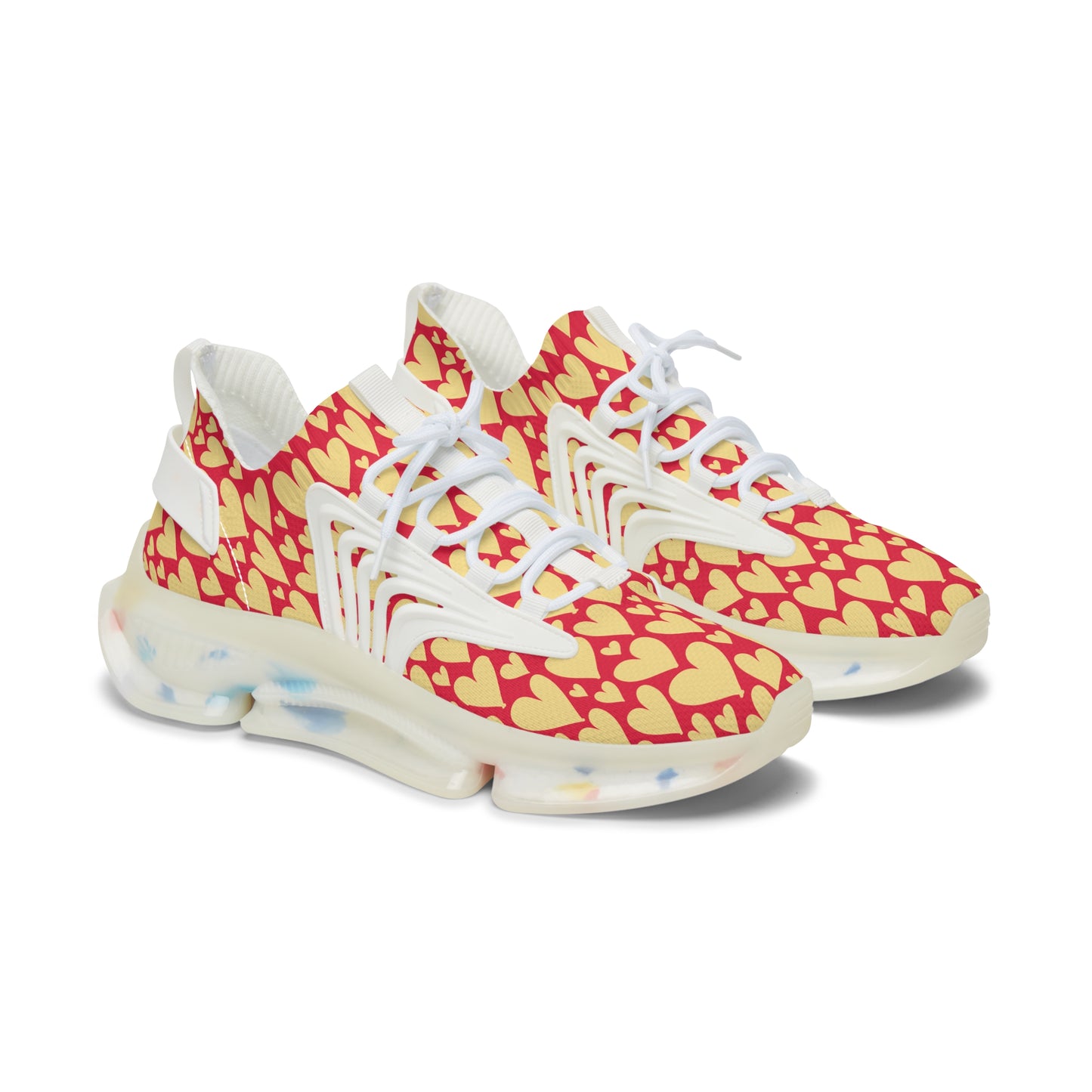 Damen Sneaker mit Herzmuster – Stylische Sportschuhe