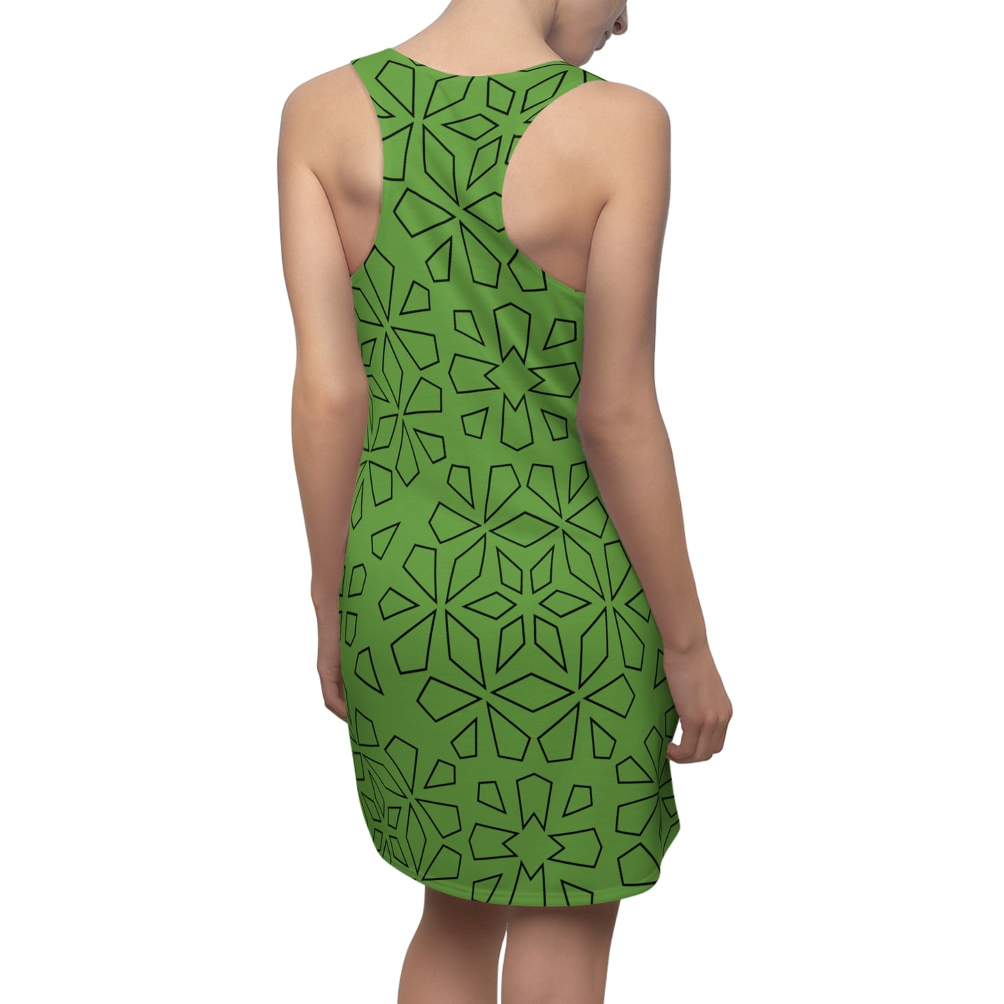 Schwarz Grün Racerback Kleid – Stylische Damenmode
