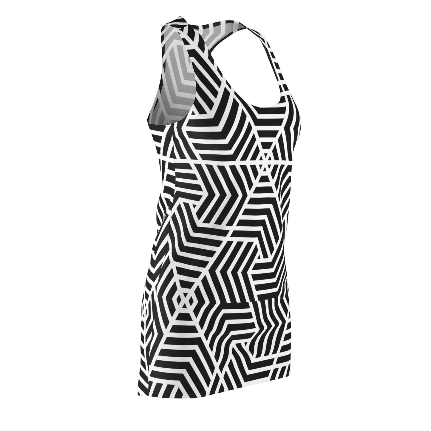 Racerback Kleid Damen – Sommerkleid mit geometrischem Muster