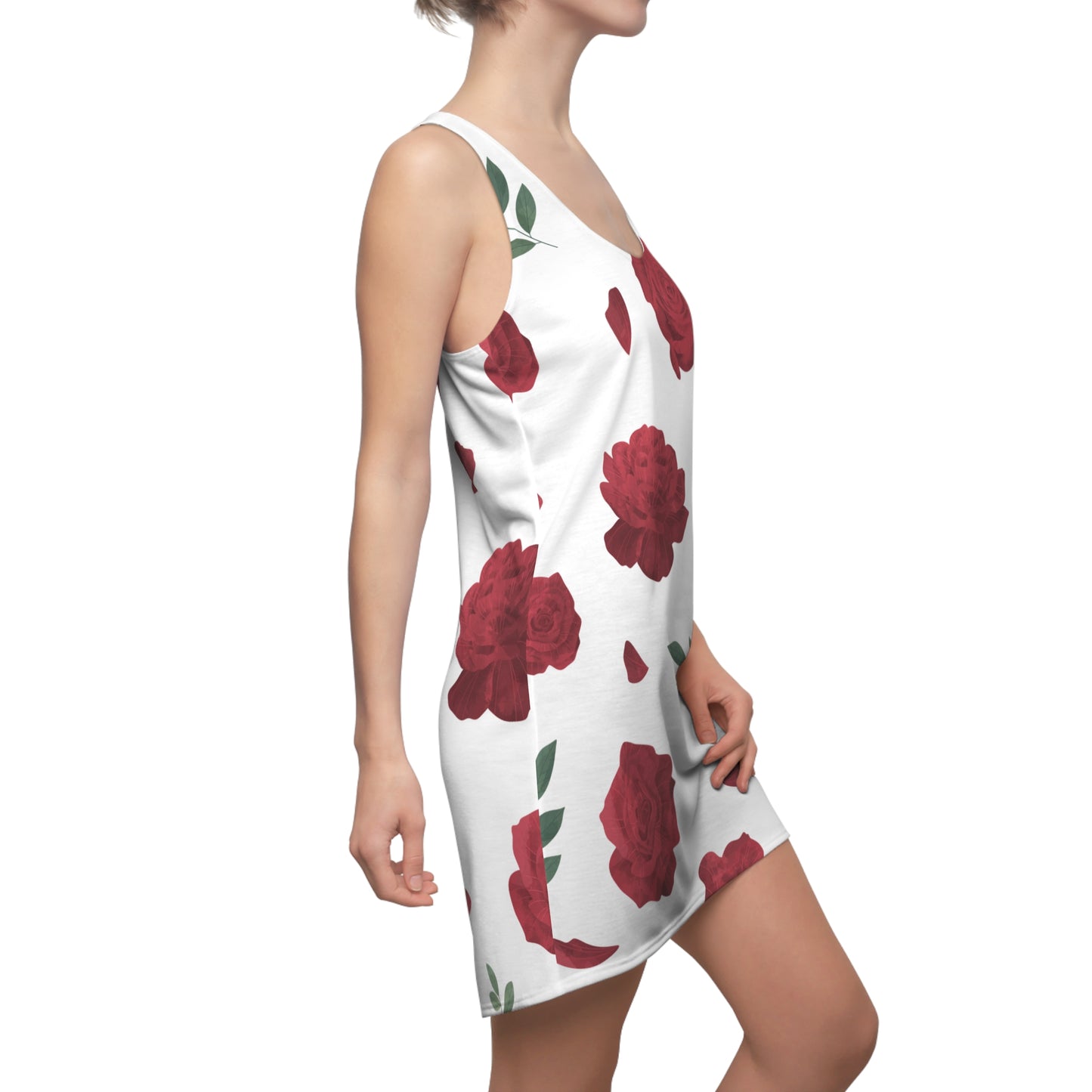 Rosen Racerback Kleid Damen – Sommerkleid, Freizeit & Strand