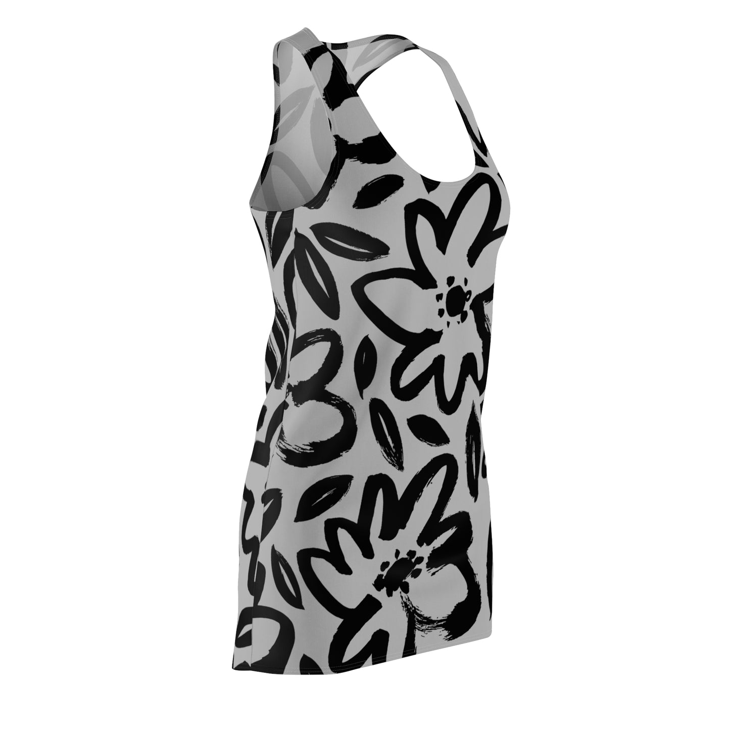 Racerback Kleid Damen Blumenmuster – Sommerkleid Strandkleid