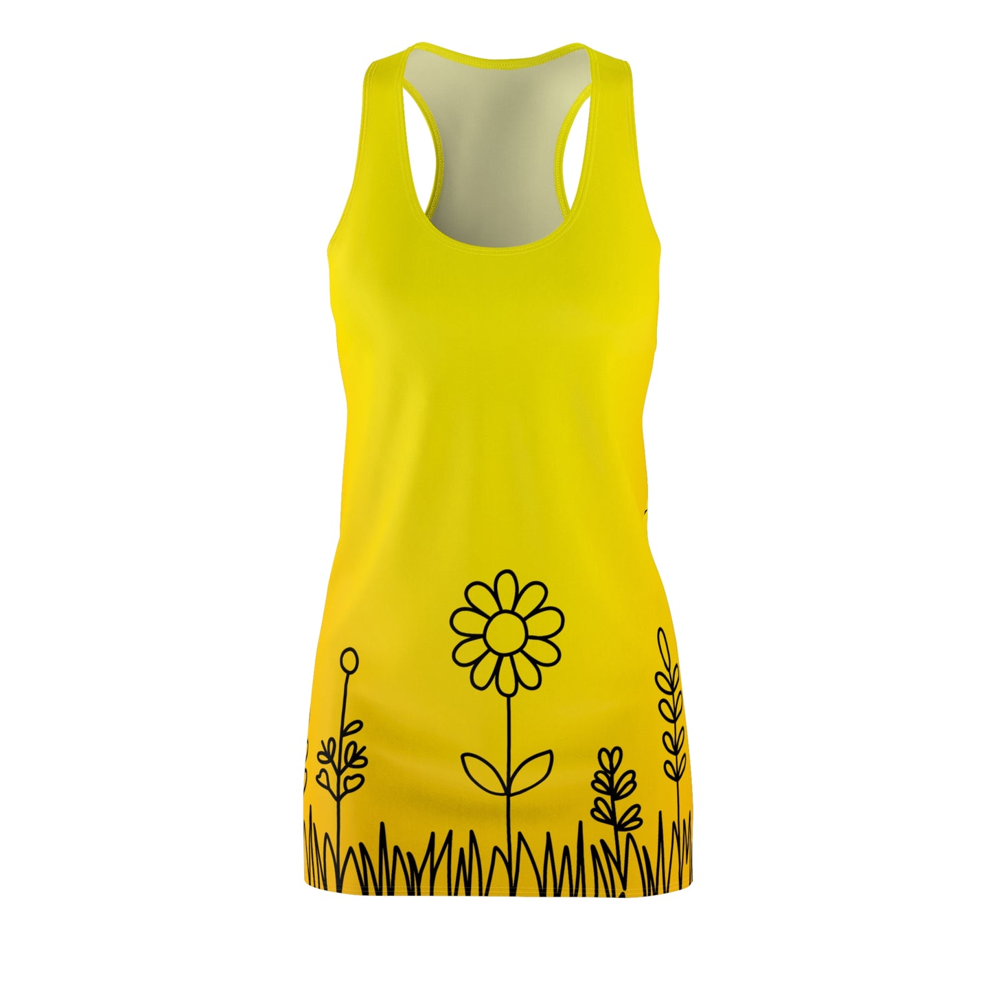 Gelb Floral Racerback Kleid – Leichtes Sommerkleid