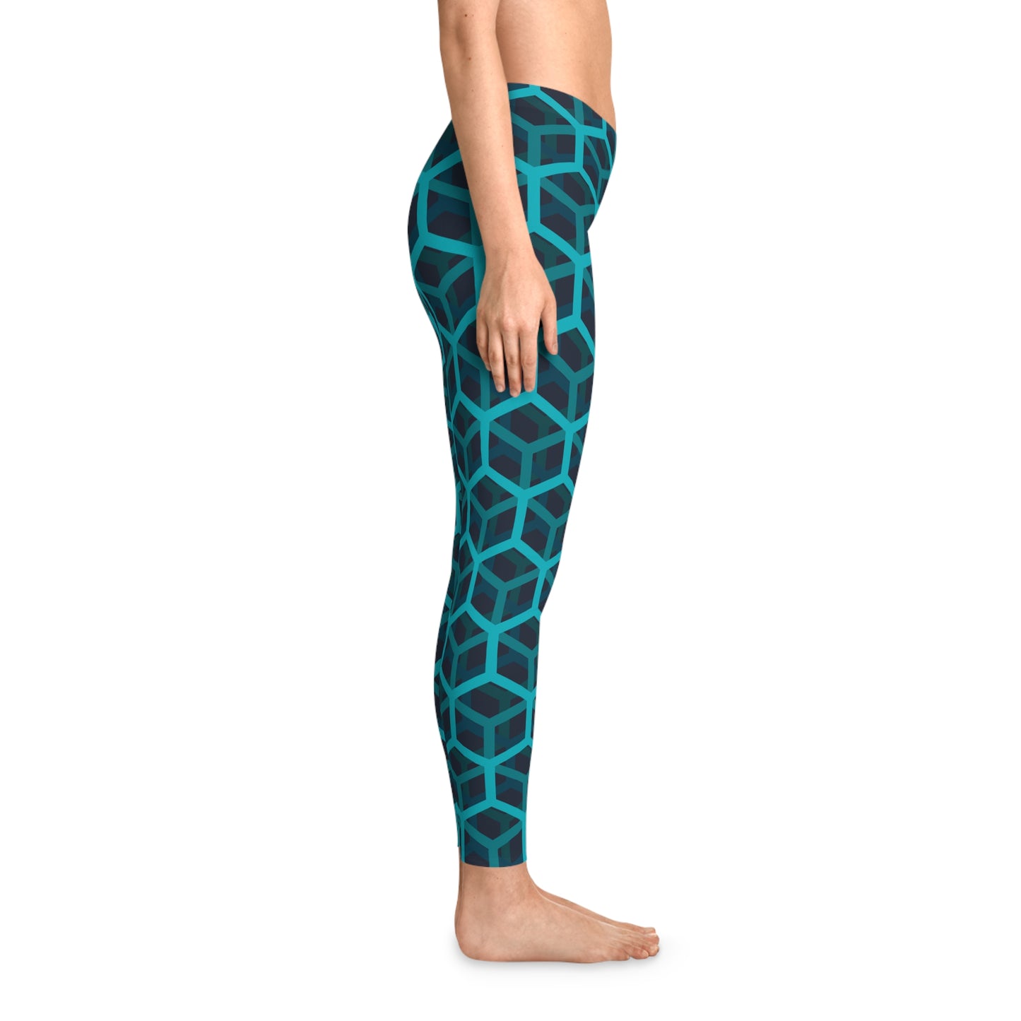 Damen Leggings Geometrisches Muster Stretch Bequeme Fitnesshose