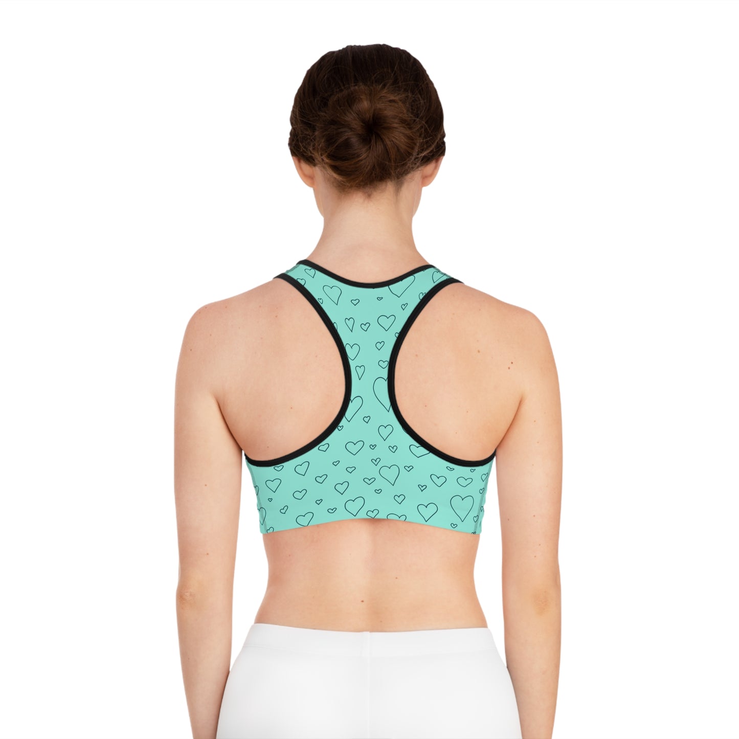 Damen Sport BH Herzmuster Atmungsaktiv Yoga Fitness Workout Top