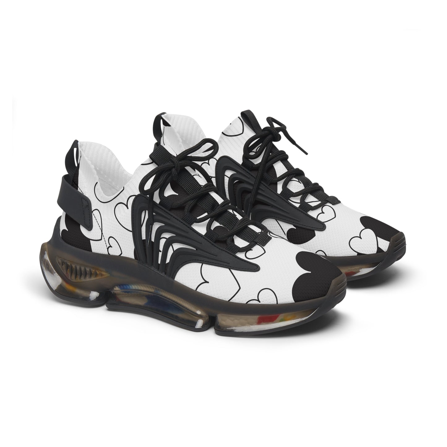 Damen Sneaker mit Herzmuster – Stylische Sportschuhe